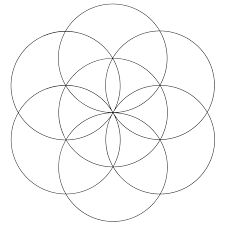 an image of a flower that is in the middle of a circle with four petals