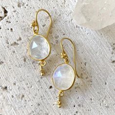 Golden Moonstone Drop Earrings – Robindira Unsworth Hand Forged Moonstone Jewelry In Yellow Gold, Handmade Moonstone Jewelry In Yellow Gold, Handmade Yellow Gold Moonstone Jewelry, Hand Forged Moon-shaped Gold Jewelry, Hand Forged Moon Shaped Gold Jewelry, Moon-shaped Yellow Gold Plated Earrings, Moon Shaped Yellow Gold Plated Earrings, Gold Hand Forged Moonstone Jewelry, Hand Forged Moonstone Gold Jewelry