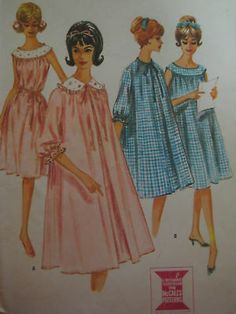 two women's dresses, one in blue and the other in pink with bows