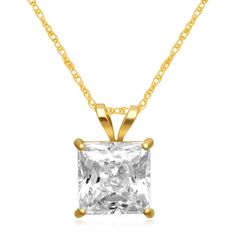 Brand: Jewelili Color: Yellow Gold Features: Classic 10k yellow gold necklace pendant with princess brilliant cut Swarovski Zirconia Must have piece for everyone's jewelry box Each Swarovski Zirconia is Laser Engraved as a seal of authenticity and guarantees the highest quality diamond simulant in the world Made in the USA Binding: Jewelry White Gold Solitaire, Fashion Pendant, Solitaire Pendant Necklace, Solitaire Necklaces, Diamond Simulant, Solitaire Pendant, Precious Jewelry, Quality Diamonds, Gold Pendant Necklace