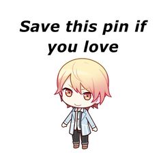 an anime character with the words save this pin if you love