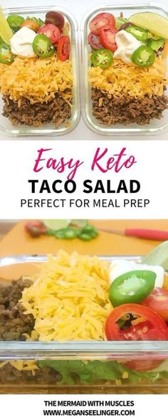 easy keto taco salad is perfect for meal prep