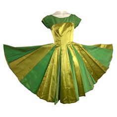 Good Condition, I Don't See Anything To Point Out. I Measured This On The Inside. Bust 34.5, Waist 26. Retro A-line Cocktail Dress, Green Retro Cocktail Dress, 1950s Style Green A-line Dress, Yellow Fitted Dress In 1950s Style, Fitted Yellow Dress In 1950s Style, Retro Green Evening Dress, Green Retro Evening Dress, Fitted Green Tea-length Dress, Green 1950s Style Evening Dress