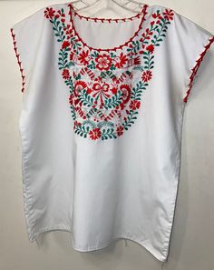 "Beautiful blouse with no issues - not sure if it was worn at all - no labels - measures pit to pit 21 1/2\" / length (shoulder to bottom) 24 1/2\"/ seems to be a poly or poly blend material / Some of the designs tends to be open cut out as seen in last photo. Smoke free environment (58)" Embroidered Clothes, Peasant Top, Silver Spring, Beautiful Blouses, Peasant Tops, Embroidered Blouse, Embroidered Top, Womens Clothing Tops, Floral Tops