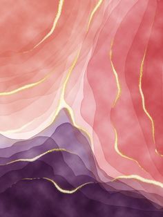 an abstract pink and purple background with gold lines