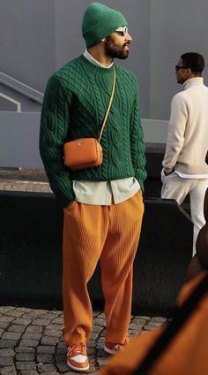 Men’s Luxury Outfits, Bright Bold Colors Outfit, Paris Mens Street Style Winter, Gq Style Men Outfits, Men's Street Wear Outfits Fashion Styles, Men’s Preppy Fashion, Mustard Leather Jacket Outfit, Men’s Winter 2024 Fashion, Ny Mens Street Style