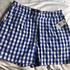 Abs Allen Schwartz Gingham Skort In Blue With Tags, Side Pockets And Lined Skort Preppy High-waisted Shorts For Summer, Preppy Gingham Bottoms For Summer, Summer Preppy High-waisted Shorts, Preppy Summer Bottoms For Picnic, Summer High Waist Gingham Shorts, Preppy Gingham Bottoms In Short Length, Preppy Plaid Bottoms For Summer, Preppy Summer Plaid Bottoms, Preppy Blue Summer Shorts