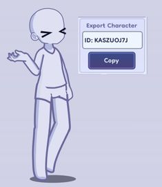 a cartoon character standing in front of a sign that says support character id kazu071 copy