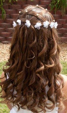 First Communion Hairstyles, Communion Hairstyles, Wedding Hairstyle, Hair Designs, Hairstyle Ideas, Pretty Hairstyles