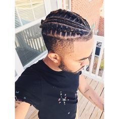 Men's Braids #mensbraids #menshairstyles #braids Son Hairstyles, 4 Cornrows, Very Short Natural Hairstyles, Wavy Lob Haircut, Male Braids, Man Braids, Braids With Fade