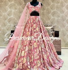 Made to Order/Measurement/Custom Order Lehenga - Color : pink - Fabric : Embroidered Georgette  - Fully flared paneled lehenga -   Attached  Dupatta with Blouse - Drawstring closure with Tassels - - It can be customize in any design or size  PLEASE NOTE: BUYERS ARE RESPONSIBLE FOR ANY CUSTOMS AND IMPORT TAXES THAT MAY APPLY. This is a made to order product. If you opt for 'Made To Measurement Option', we will provide a measurement template and you can share the measurements likewise. If you want to opt for 'Standard Size', Please refer to the size chart provided in the listing. Shipping: Standard Shipping is done by DHL ecommerce and it mostly takes 2 to 3 weeks to deliver after dispatch. Express Shipping is done by DHL express and it mostly delivers within a week after dispatch. Fabric Ca Pink Raw Silk Set With Zari Work, Pink Raw Silk Saree For Reception, Pink Raw Silk Traditional Wear With Resham Embroidery, Reception Pink Raw Silk Saree, Pink Traditional Wear With Resham Embroidery, Pink Art Silk Choli With Zari Work, Pink Raw Silk Embroidered Fabric For Reception, Pink Saree With Dori Work For Reception, Pink Raw Silk Fabric With Embroidery For Reception