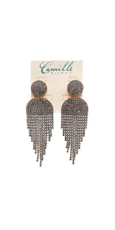 The Button Post Graduated Rhinestone Earrings feature rhinestone buttons with tassle-like dangle and back post closures. Wear these earrings adorningly to your next wedding, or formal evening event! Glamorous Rhinestone Tassel Earrings For Evening, Glamorous Evening Tassel Earrings With Rhinestones, Chic Silver Dangle Bridal Earrings, Glamorous Silver Tassel Earrings With Rhinestones, Wedding Crystal Earrings With Rhinestone Fringe, Glamorous Rhinestone Tassel Earrings For Wedding, Glamorous Wedding Tassel Earrings With Rhinestone Fringe, Gold Crystal Tassel Earrings For Evening, Rhinestone Fringe Drop Earrings For Wedding