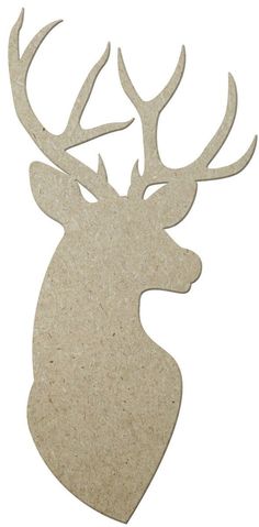 14 MDF Deer Head, Unfinished - AB2487 - The Wreath Shop Reindeer Head Pattern, Reindeer Head Template, Deer Head Stencil, Fun Christmas Wreaths, Canada Day Crafts, Kindergarten Christmas Crafts, Reindeer Drawing, Deer Head Silhouette, Reindeer Pattern