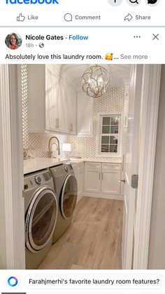 an image of a laundry room on facebook