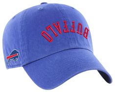 a blue buffalo baseball cap with the word buffalo on it's front and side