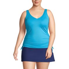 We'd love to let you in on a secret: Every body is a beach body! For a day of playing in the waves swimming laps at the pool or running through the sprinklers with your kids all you need is comfortable swimwear. And we think this classic Women's Chlorine Resistant Adjustable V-neck Underwire Tankini Swimsuit Top with Adjustable Straps is a great place to start. Made from LYCRA Xtra Life spandex our tankini top is incredibly durable and made for taller frames. It even resists damage from chlorine Swimming Laps, Comfortable Swimwear, Underwire Tankini Tops, Underwire Tankini, Tankini Swimsuit, Sprinklers, Tankini Swimsuit Top, Flowing Skirt, Long Torso