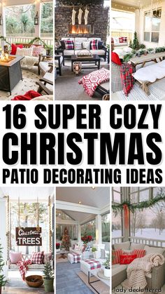 16 Super Cozy Christmas Patio Decorating Ideas Enclosed Porch Christmas Decor, Christmas Decor Screened Porch, Holiday Patio Decor, Christmas Screened Porch Decor, Holiday Deck Decorating Ideas, Christmas Screen Porch Decorating Ideas, Christmas Screened In Porch, Small Patio Christmas Lights, Screened Porch Christmas Decor