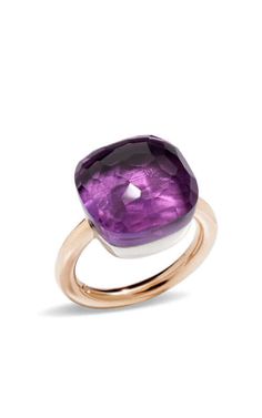 Pomellato Ring Nudo Maxi PAB7042O6000000O1. Nudo maxi ring in rose gold with amethyst. Pomellato Jewelry, Pomellato Ring, Pink Gold Necklace, Diamond Accessories, Ring Rosegold, Purple Amethyst Ring, Amethyst And Diamond Ring, Fancy Diamonds, Pave Ring