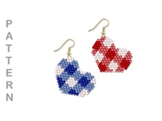 two pairs of earrings with the colors of the flag on them, one is made out of