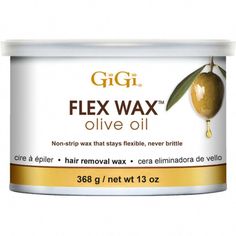 GiGi Olive Oil Flex Wax - Stripless Hard Wax / 13 oz. This flexible hair removal wax has the pliable application of a soft wax without the use of muslin strips, like a hard wax. This innovative wax stays flexible even when set so multiple areas of the body can be waxed at the same time. Infused with olive oil to deeply After Wax Care, Full Body Wax, Hair Removal Wax, Body Waxing, Wax Hair Removal, Olive Fruit