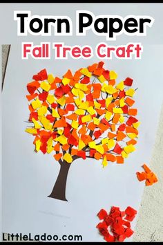 a paper fall tree craft for toddlers to make