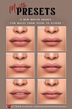 the lips are all different shapes and sizes