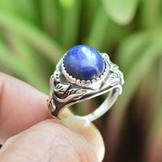 Lapis Lazuli Ring, Women Rings Jewelry, 10x12 mm Oval Lapis Ring, Boho Ring, Oxidized Ring Jewelry, Lapis Silver Ring, Gemstone Silver RingsDescriptionStone: Lapis LazuliShape: OvalSize: 10x12 mmWeight:- 6.20 GramSKU: SE115Geniune 925 Solid Silver Handmade Ring***Lowest Price Guaranteed*** Spiritual Sapphire Oval Rings, Spiritual Oval Cabochon Gemstone Ring, Handmade Oval Sapphire Rings, Spiritual Sapphire Rings, Sapphire Oval Cabochon Ring For Gift, Sapphire Oval Cabochon Ring As Gift, Oval Sapphire Rings For Jewelry Making, Oval Amethyst Ring, Oxidized Ring