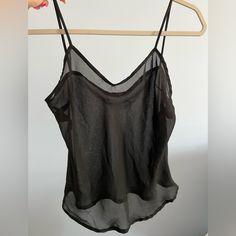 Basic Sheer Cami Never Worn; Like New; No Tags Size: M Sheer Cami Top For Evening, Casual Evening Cami Top, Casual Black Sheer Tank Top, Like New, Womens Tops, Tank Tops, Outfit Inspo, Plus Fashion, Tags