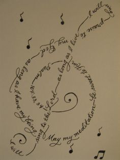 a drawing with music notes and musical notes on it's back side, in the shape of a circle