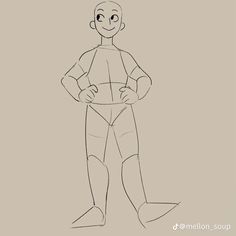 a drawing of a cartoon character standing with his hands on his hips