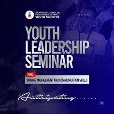 the youth leaders seminar flyer is shown