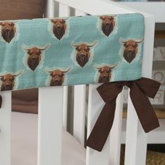 Highland Cow Boy Rail Guards - gender_boy, Highland Cow Boy, Theme_Boho Baby Boy Crib Bedding Sets, Baby Boy Crib, Boys Crib Bedding Sets, Baby Boy Crib Bedding, Baby Boy Cribs, Crib Rail Cover, Rail Guard