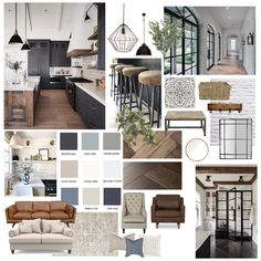 a collage of photos with different furniture and decor items in the same color scheme