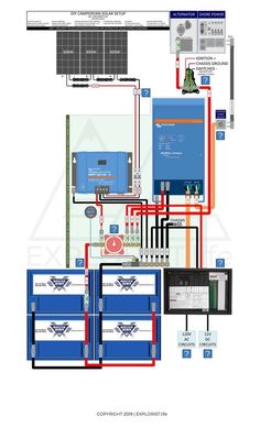 an electrical wiring diagram for a home with three different types of wires and other things