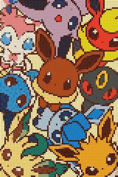 the pixel art is very colorful and has many different animals on it's face