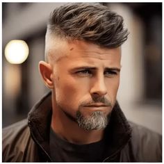 Discover the latest in modern hairstyles for men with our curated guide featuring short and trendy cuts. From classic to contemporary, explore men hairstyle types that suit your style. Visit our website using the link above for more detailed information and to find the perfect cut that complements your look. #MenHairstyles #ShortHair #ModernStyle #MenFashion #HairTrends #StylishCuts Side Haircut, Top Haircuts For Men, High Fade Haircut, High Skin Fade, Mens Hairstyles With Beard, Beard Styles Short, Gents Hair Style, Crop Hair, Short Beard