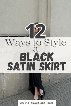 Spring and Summer Style: 12 Stylish Black Satin Skirt Outfits - Diana Colibri Long Black Skirt Business Casual, How To Style Black Silk Midi Skirt, Satin Skirt Casual Outfit Summer, How To Style A Silk Skirt For Summer, Satin Skirt Business Outfit, Casual Black Silk Skirt Outfit, Black Silk Skirt Summer Outfit, Black Satin Skirt Outfit Autumn