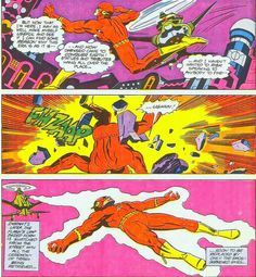 an image of a comic book page with a man flying through the air and another person in