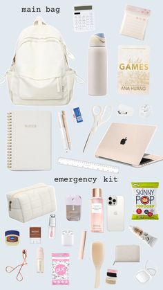 back to school season essentials you NEED Backpack Inspo School Aesthetic, Back To School Makeup Products, Uni Stationary Essentials, School Bag Needs, School Bag Essentials Aesthetic, Back To School Wishlist, Bookbag Essentials