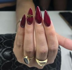 Cherry Red Color, The Minimalist, Cherry Red, Almond Nails, Red Nails, High Gloss, Red Color