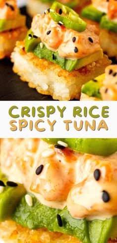 Nobu Crispy Rice Spicy Tuna Recipe Nobu Recipes, Crispy Rice Spicy Tuna, Avocado Appetizer, Rice Avocado, Sushi Recipes Homemade, Tuna Recipe, Crispy Rice, Egg Recipe, Spicy Tuna