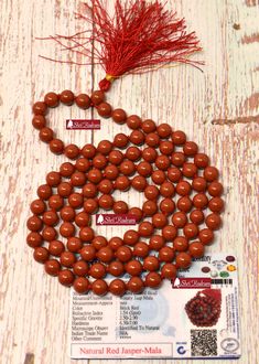 Product Name : ShriRudram Red Jasper Rosary Tranquility Mala Necklace, Red Jasper Mala , Gifts For Her , Gifts For Him , Statement Necklace 8MM Bead Size : 8 MM Total Beads : 108 + 1 Rosary Length : 39 Inches around the Neck. Attachment : Rosary Will be Shipped Along with its Lab Certificate Rudraksha Bracelet, Wrist Mala, Beading Cord, Necklace Red, 108 Bead, For Her Gifts, Silk Cord, Mala Necklace, Jasper Beads