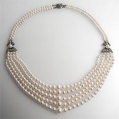 mikimoto pearls | Vintage Mikimoto Pearl Strand Necklace Mill Grain & Engraved Silver ... Designer Pearl Necklace, Graduated Pearl Necklace, Long Pearl Necklace, Pearl Strands Necklace, Pearl Necklace Designs, Mikimoto Pearls, Long Pearl Necklaces, Pearl Strand, Vintage Necklaces