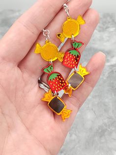 Fun Orange Earrings As A Gift, Fun Orange Earrings For A Gift, Fun Orange Earrings For Gift, Retro Earrings With Vintage Charm For Gift, Yellow Dangle Plug Earrings As Gift, Fun Orange Earrings For Gifts, Retro Dangle Earrings Gift, Retro Enamel Earrings As Gift, Drink Earrings