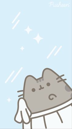 an image of a cat that is in the air with stars on it's back