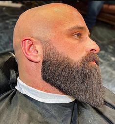 What do you guys think of this beard trim? 📸: @barberclubstockholm #beard #beardstyle Long Beard Styles For Bald Men, Bald Bearded Men Style, Bald Men Beard Style, Mens Beard Styles, Beard Styles For Bald Men, Barba Hipster, Bald Beard, Beard Styles Bald, Bald Head With Beard