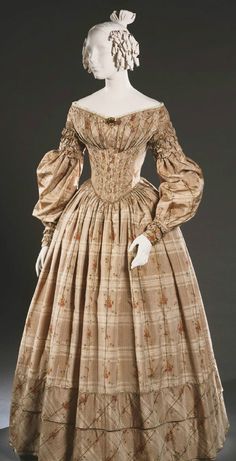 1830s Dress, Historical Gowns, 1830s Fashion, Ladies Day Dresses, 1800s Fashion, 19th Century Fashion, Old Dresses, Century Clothing