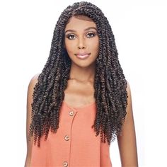 NAME: Vanessa SLAY'D Passion Twist Braid Lace Front Wig - TSB PASSION COLOR SHOWN: 1B/30M Slayd Units offer exquisite styles that are sure to turn heads. Don't be content with ordinary styles that everyone else is rocking. Stand out from the rest with our inspirational collection of styles and colors. You no longer need to be a professional hair braider/stylist, nor do you need to spend hundreds to achieve a professionally styled look on a daily basis. Made from 100% Premium High Heat Fibers, the styles are designed to last. Slayd units feature deep hand tied lace parting that is soft on skin, doesn’t irritate your scalp and provides ventilation to protect and promote natural hair growth beneath. DESCRIPTION: Hand Tied Lace Parting Pro Stylist Inspired Cuts Chic & Unique Styles Baby Hairs Afro Twist Braid, Bubble Ponytail, Hair Braider, Be Content, Twist Braid, Types Of Braids, Remy Hair Weave, Tight Curls, Human Braiding Hair