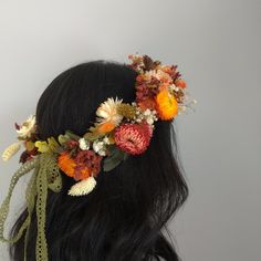 Burnt Orange Dried Flower Crown, Wedding Hair Accessory, Bridesmaid Flower Gift, Rustic&boho Hair Wreath, Girl Child Crown, Engagement Crown - Etsy Marigold Crown, Flower Crown Wedding Veil, Flower Crown Wedding Hair, Orange Flower Crown, Wedding Hair Flower Crown, Fall Flower Crown, Crown Wedding Hair, Dried Flower Crown, Flower Crown Bride