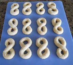 the pretzels are ready to be baked